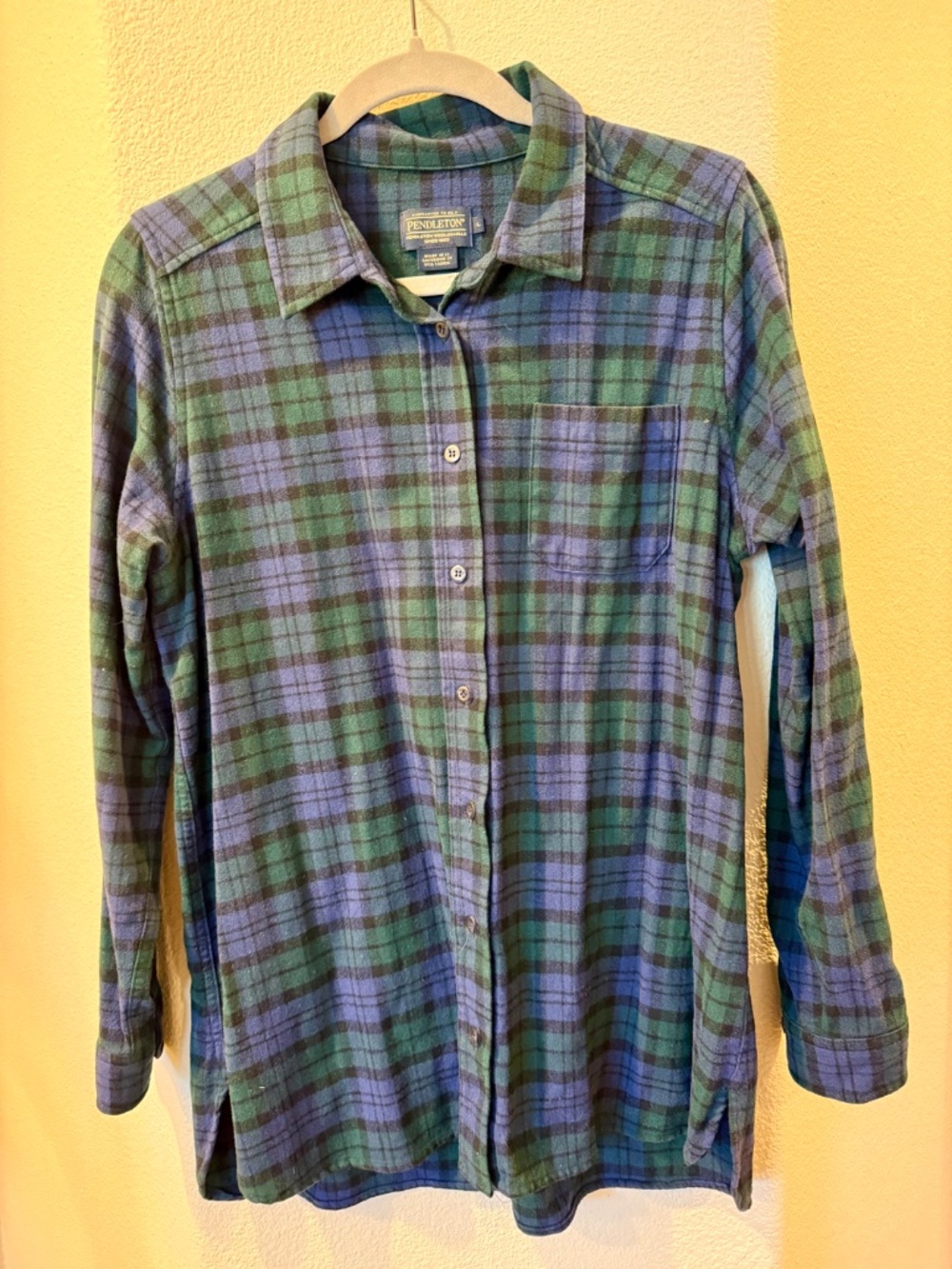 Pendleton Black watch 100% Wool Flannel Shirt Size L
